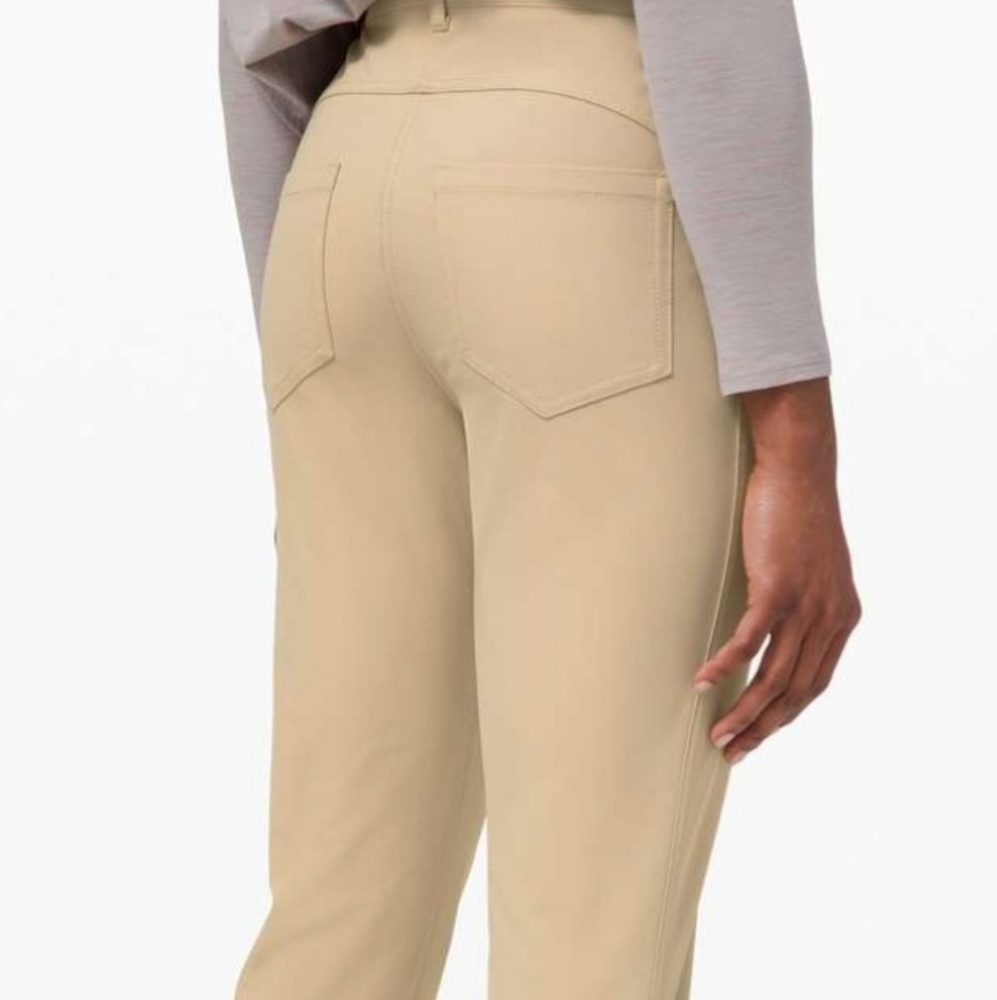 Lululemon City Sleek Slim Fit 5 Pocket High Rise Pant Khaki size 6